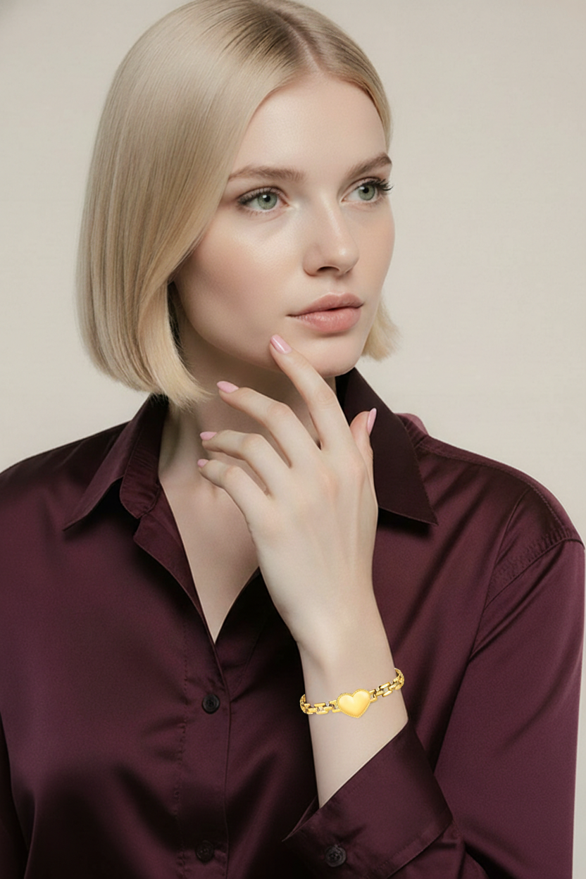 Marcella Heart Bracelet | Water-Proof, Hypoallergenic, Tarnish-Free Bracelets