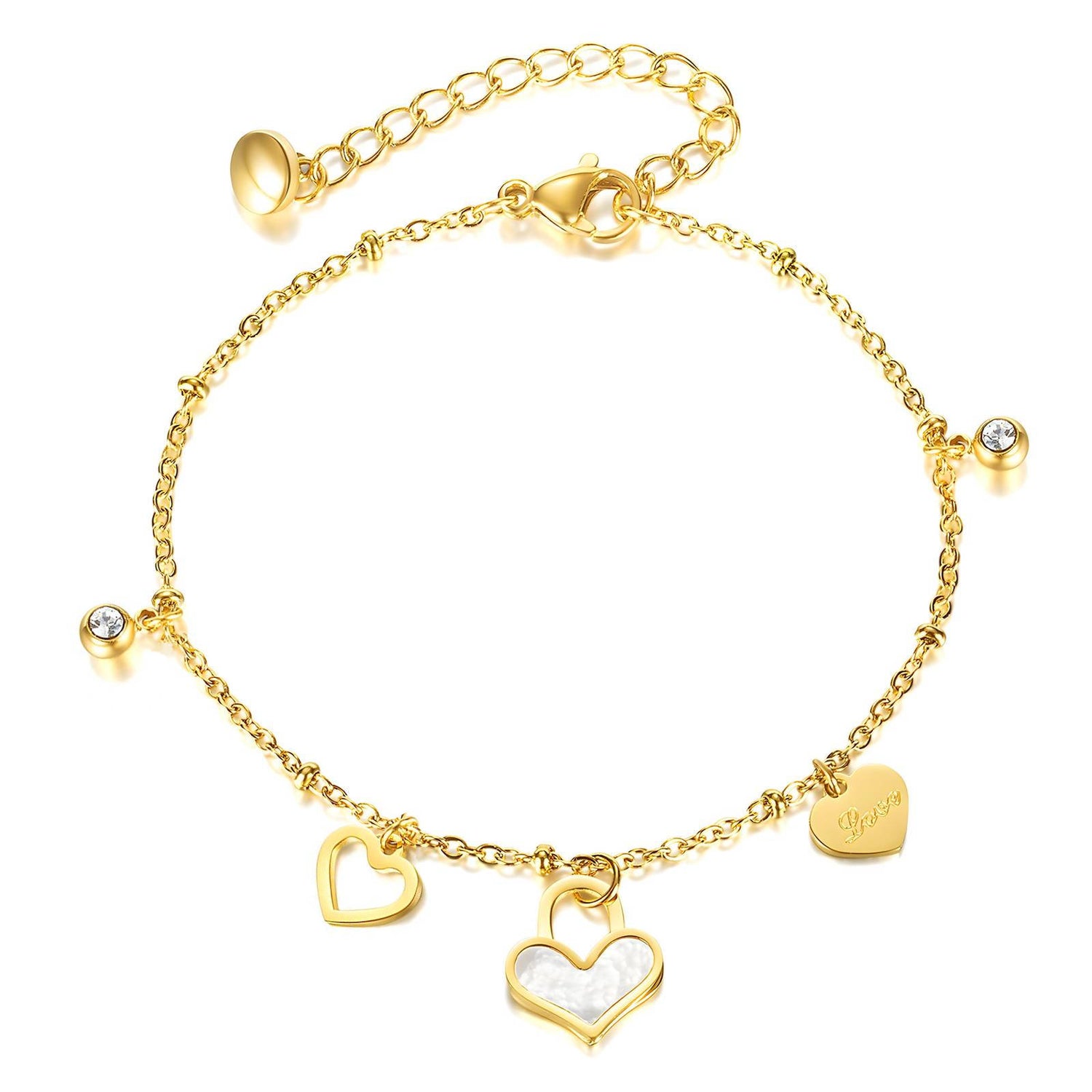 Vivienne Hearts Bracelet | Water-Proof, Hypoallergenic, Tarnish-Free Bracelets
