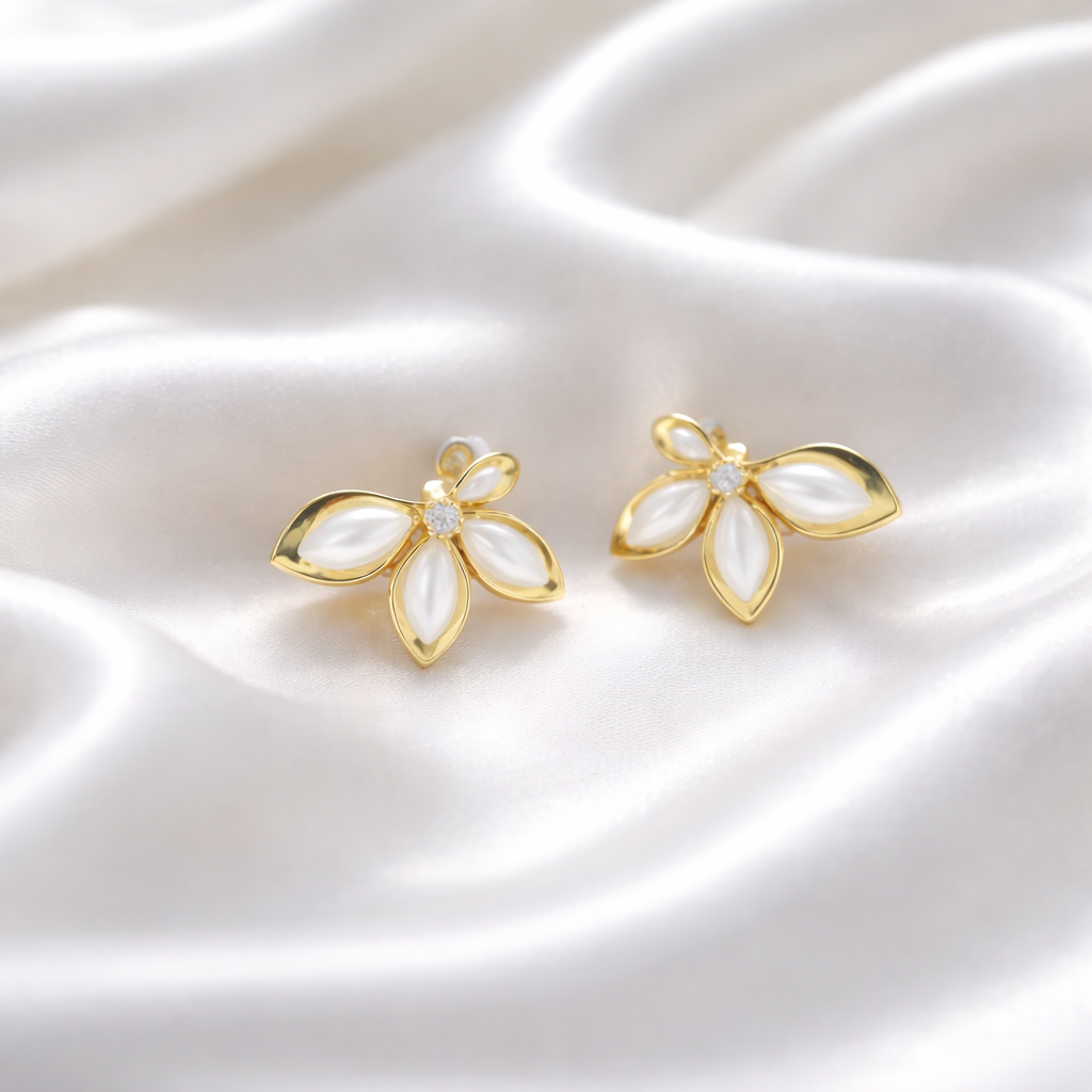 Elara Marquise Leaf Studs | Water-Proof, Hypoallergenic, Tarnish-Free Earrings