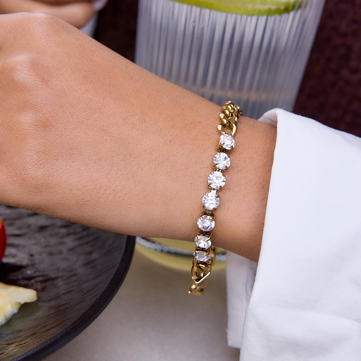 Aurora Crystal Cuban Bracelet | Water-Proof, Hypoallergenic, Tarnish-Free Bracelet